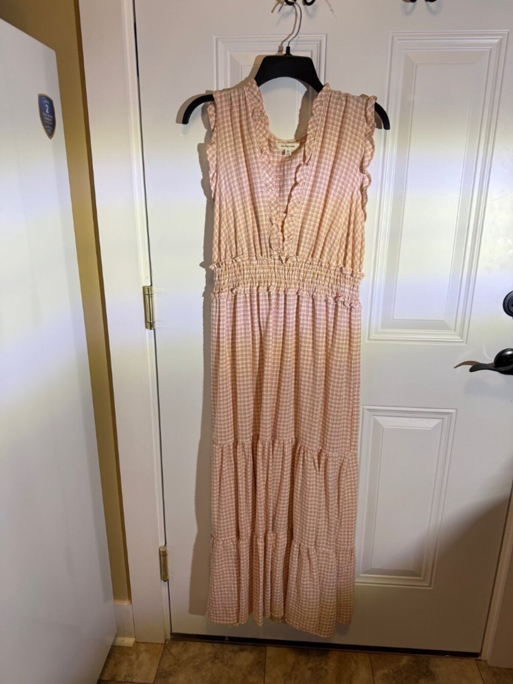 Blush Pink Gingham Midi